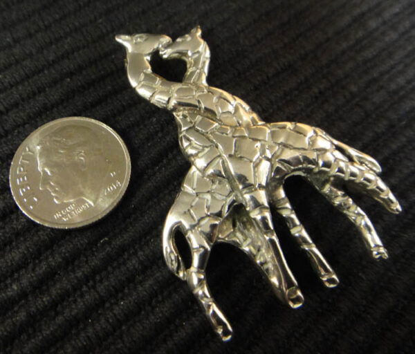 Handmade .925 sterling silver giraffe brooch pin
