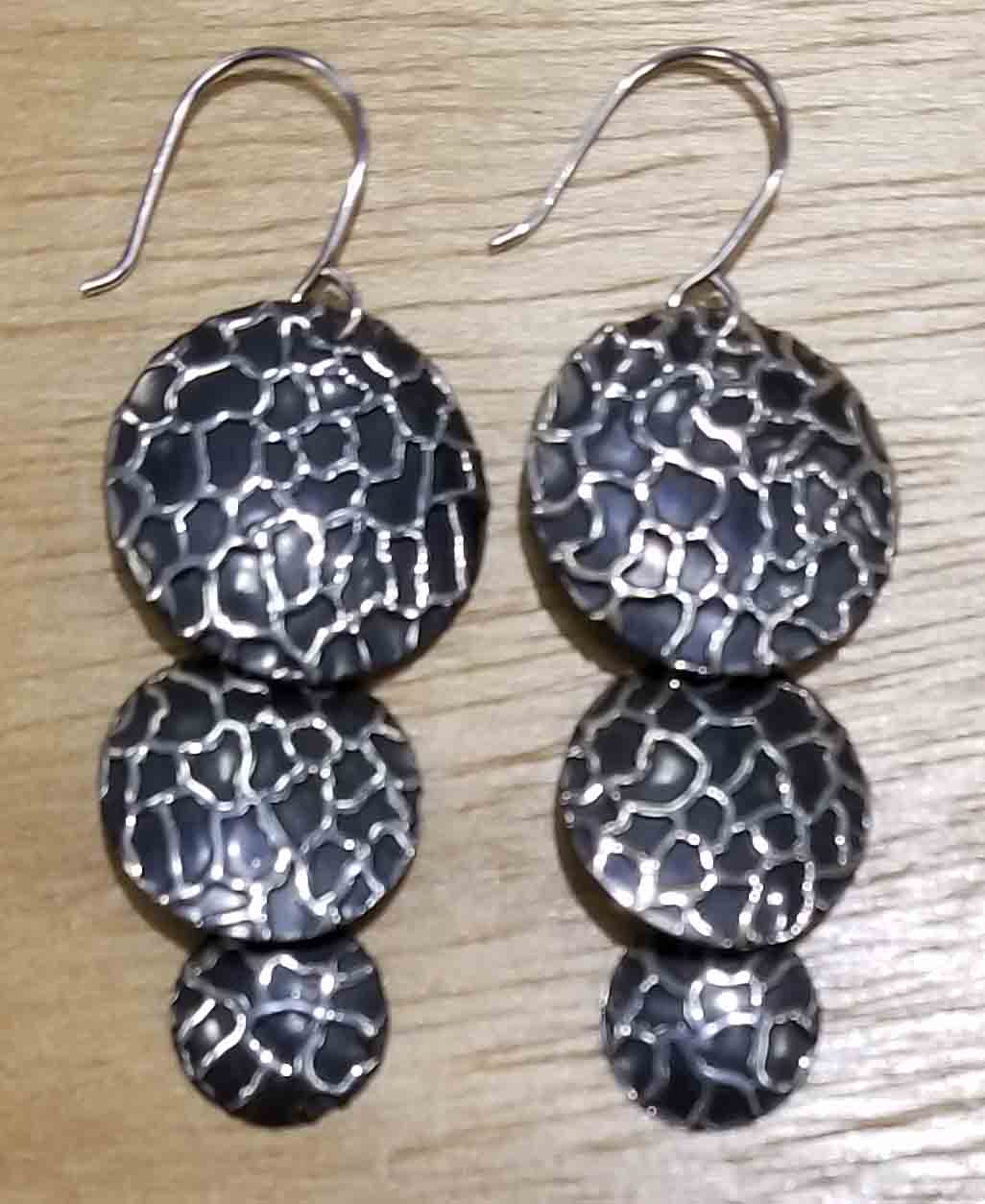 sterling silver giraffe print earrings