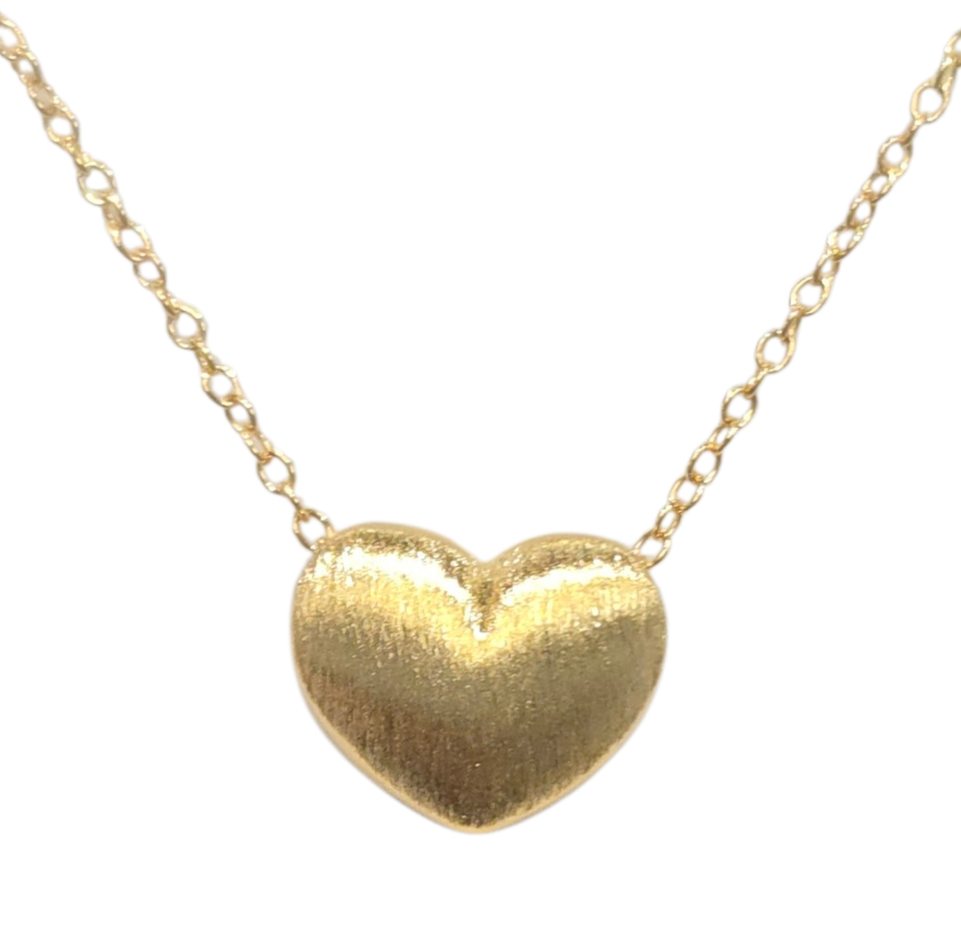 gold-plated sterling silver puffy heart necklace