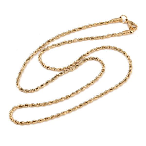20" gold-plated stainless steel rope chain
