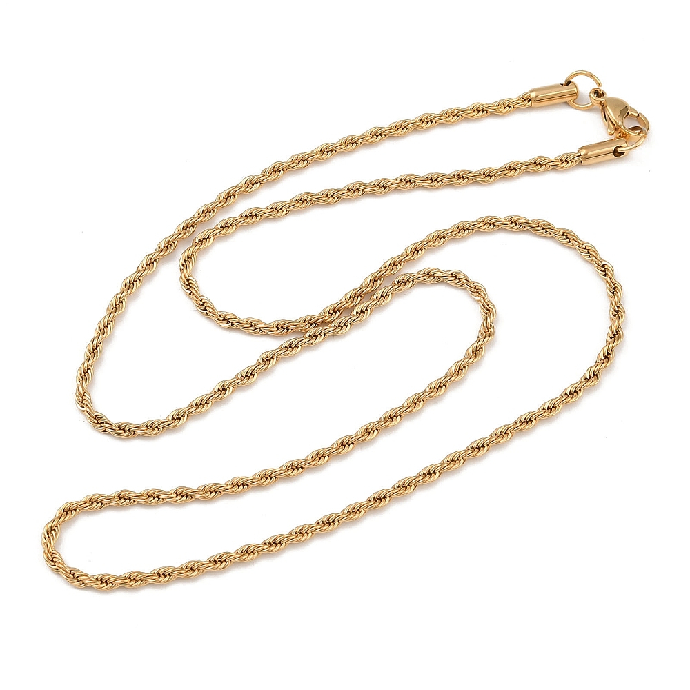 20" gold-plated stainless steel rope chain