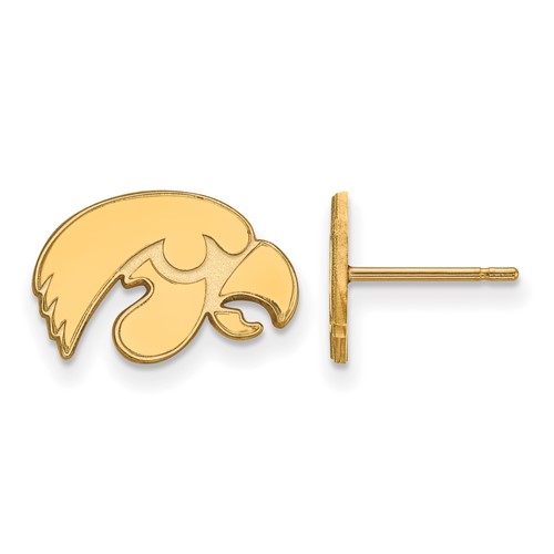 University of Iowa Hawkeye stud earrings made from gold-plated sterling silver