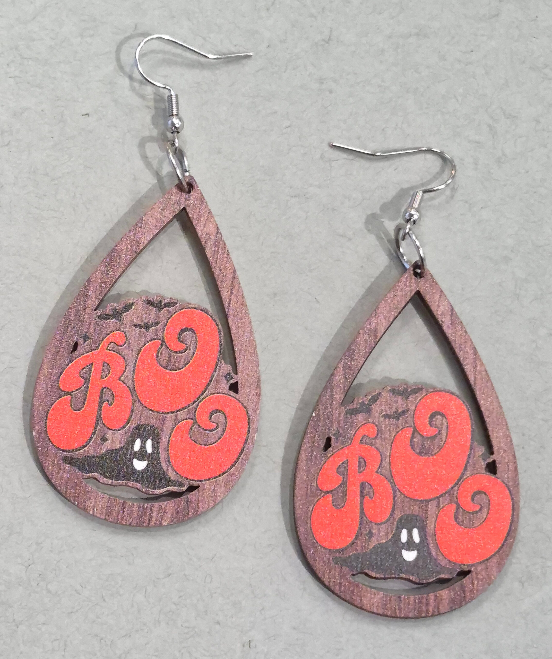 Wooden Halloween Earrings