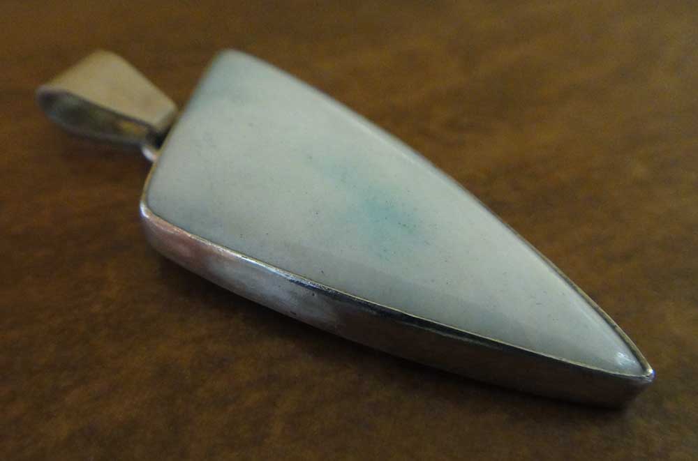 handmade hemimorphite and sterling silver pendant by Dale Repp