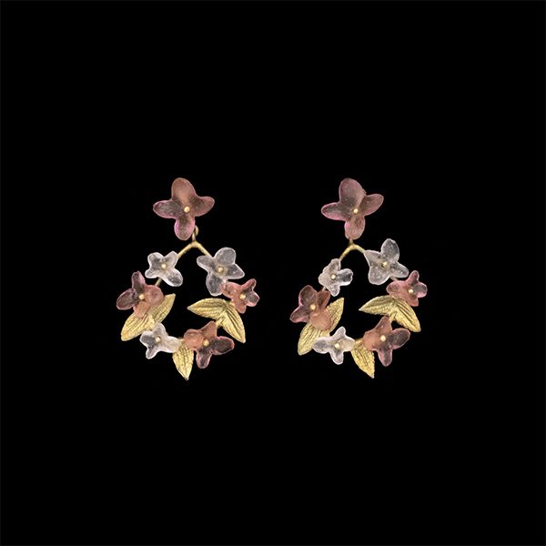 pink hydrangea earrings