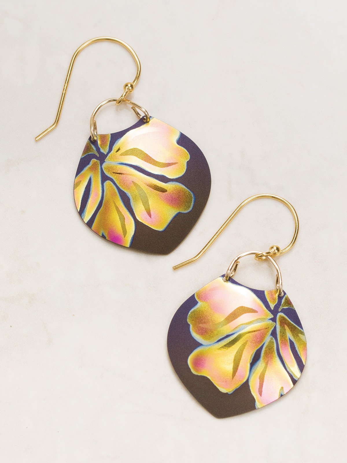 Gardenia brown flower earrings by jewelry designer Holly Yashi