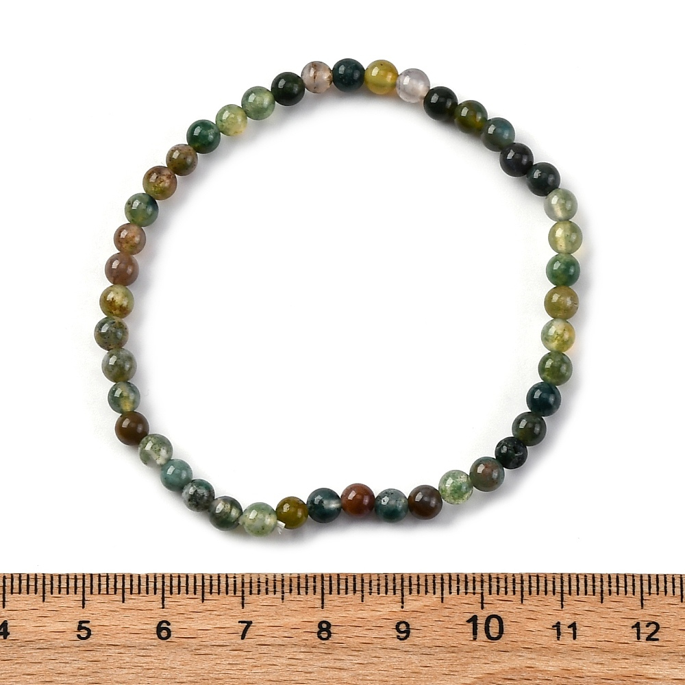 dainty stretch Indian agate bracelet with ruler