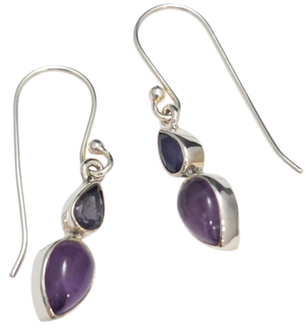 iolite and amethyst earrings