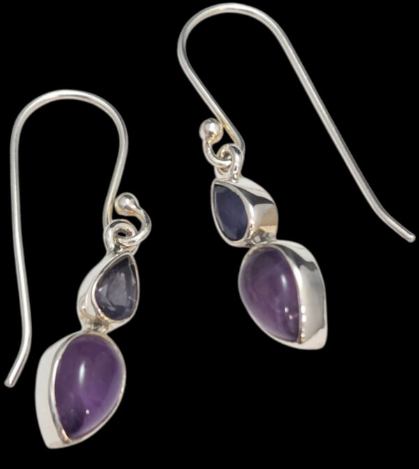iolite and amethyst earrings