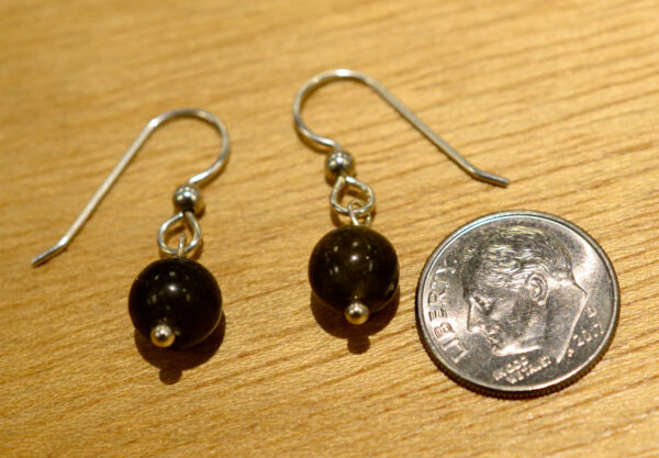 labradorite beaded earrings with dime