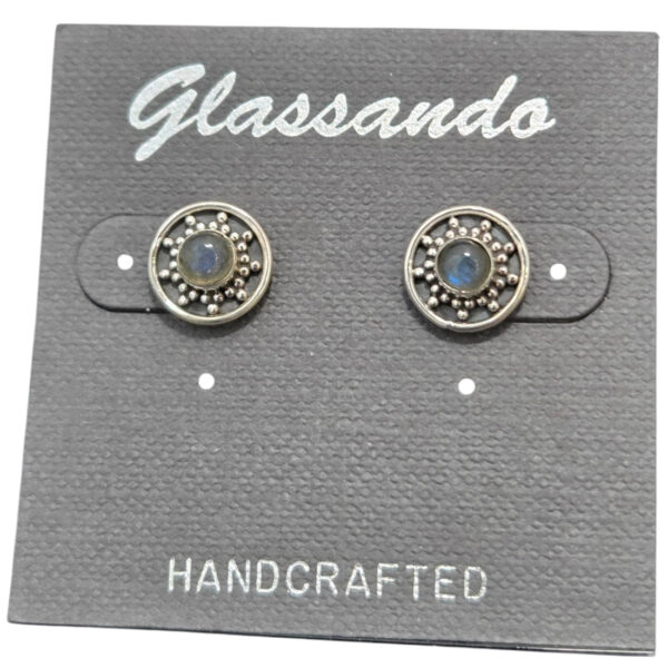 sterling silver and labradorite stud earrings