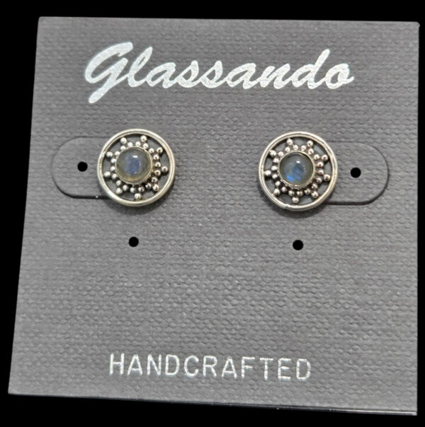 sterling silver and labradorite stud earrings