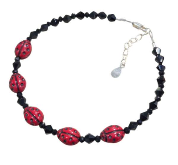handmade beaded ladybug bracelet