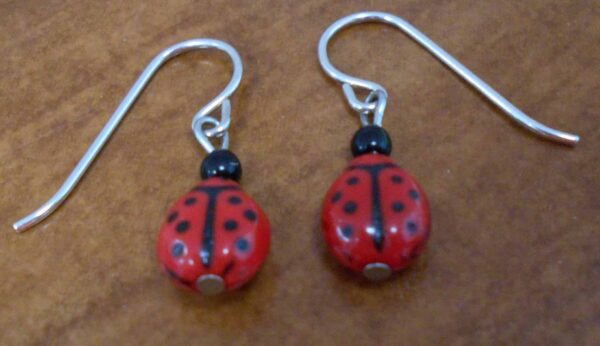 red and black ladybug bead Sienna Sky earrings