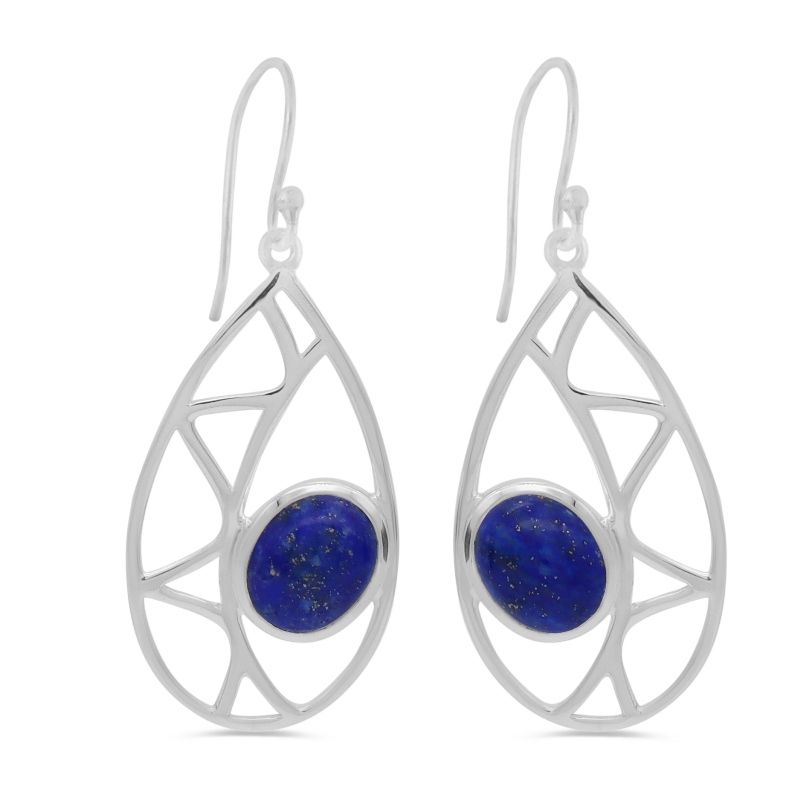 Lapis Lazuli and sterling silver drop earrings