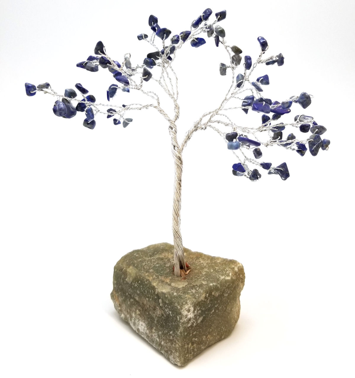 dark blue lapis lazuli gemstone tree sculpture