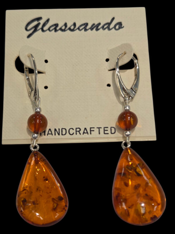 Large Baltic amber drop earrings