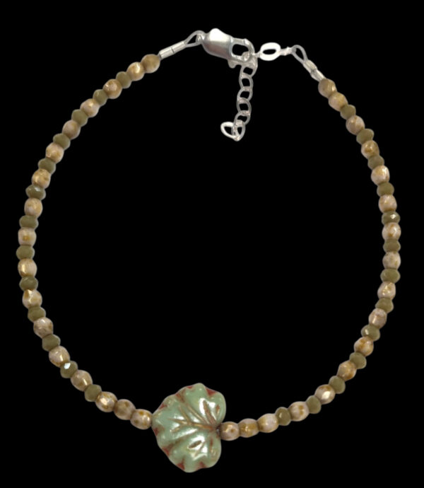 beaded leaf bracelet