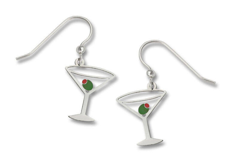 Martini glass earrings by Sienna Sky Jewelry by Glassando