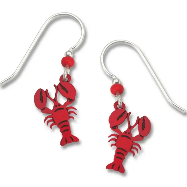 lobster earrings with sterling silver ear-wires
