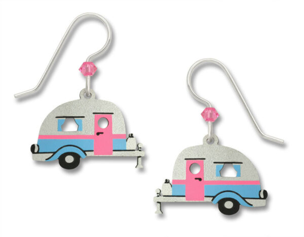 retro camping travel trailer earrings