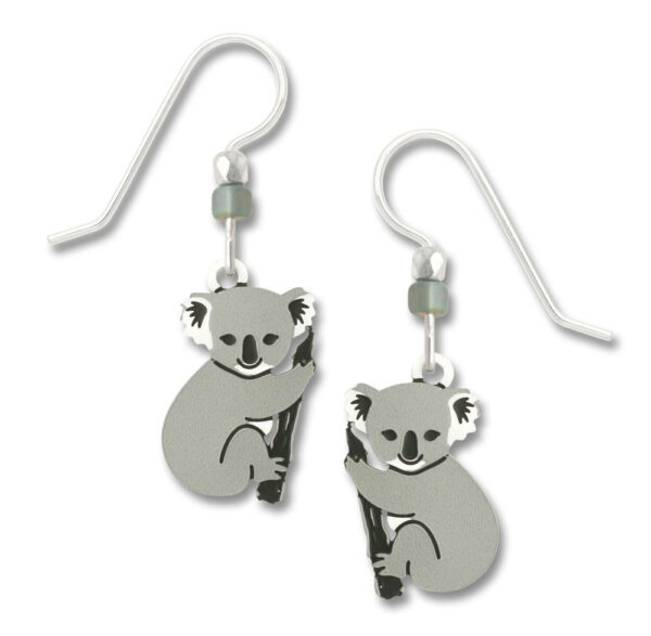 Koala Bear earrings with sterling silver ear-wires