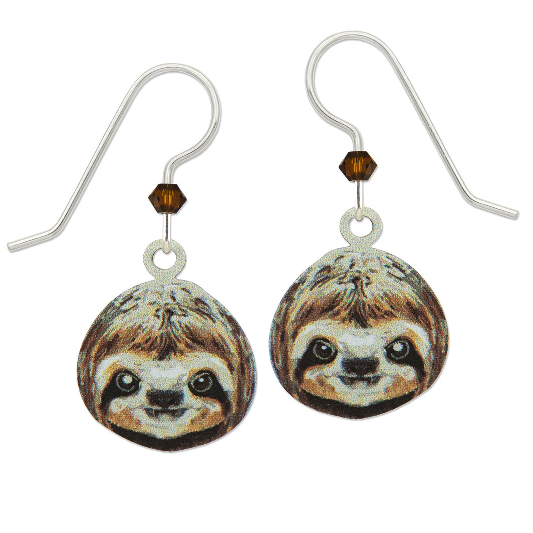 sloth head earrings by Sienna Sky