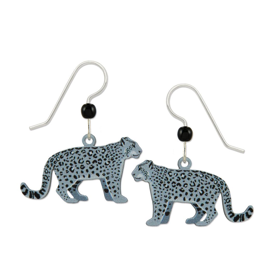 snow leopard earrings
