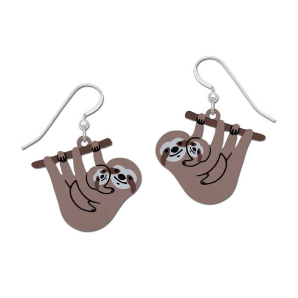 mother and child sloth earrings