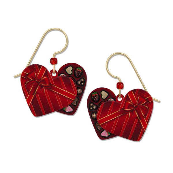 Heart-shaped Chocolate box earrings