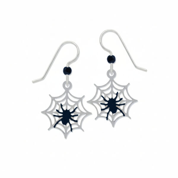 spiderweb and spider earrings