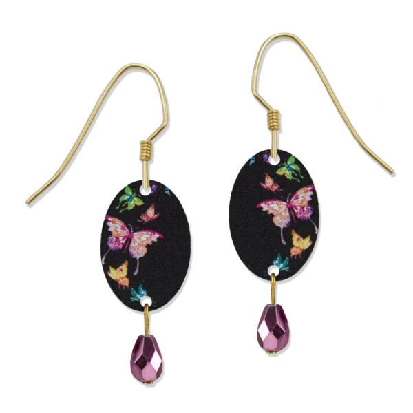pink butterfly earrings
