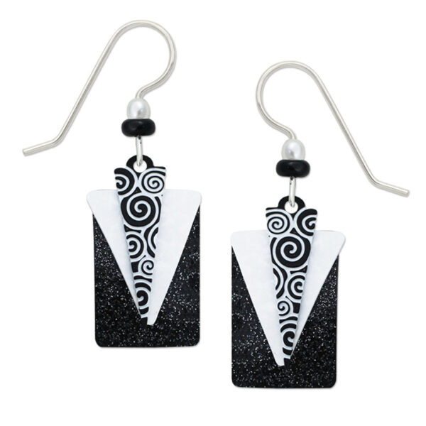 black and white art deco inspired earrings