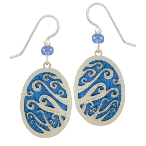 light blue swirl earrings