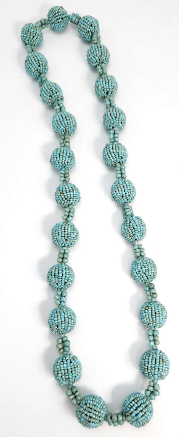 light blue long art glass necklace