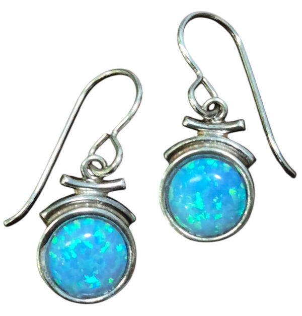created light blue opal and sterling silver earrings