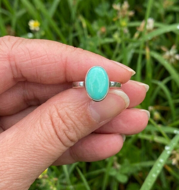 light blue turquoise and sterling silver ring in size 6