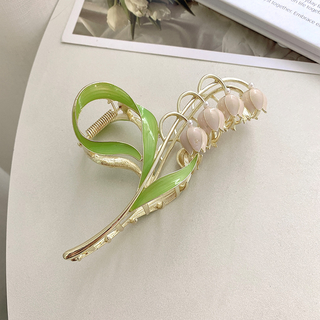 lily of the valley flower hair clip