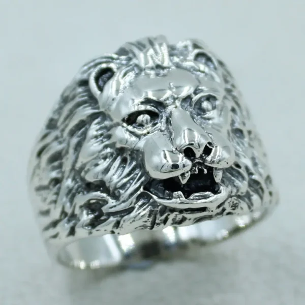 sterling silver lion ring