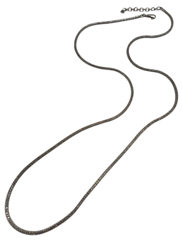 30 to 32 inch adjustable sterling silver wheat chain