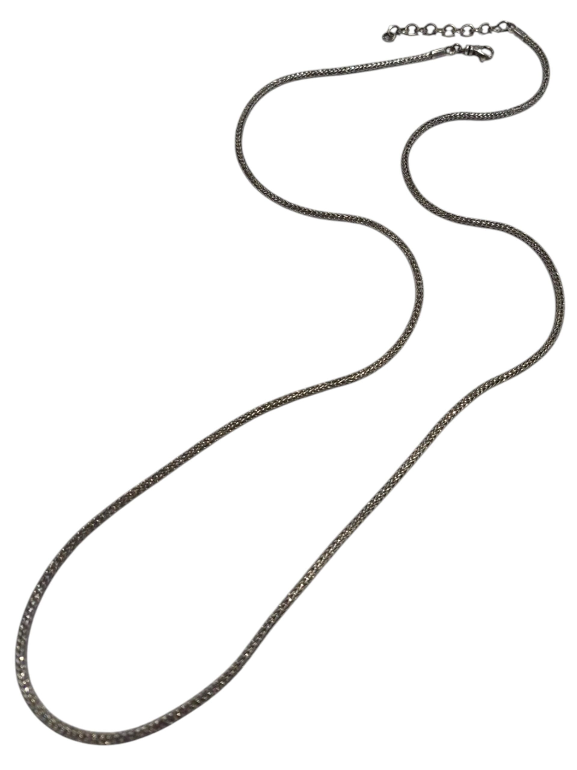 30 to 32 inch adjustable sterling silver wheat chain