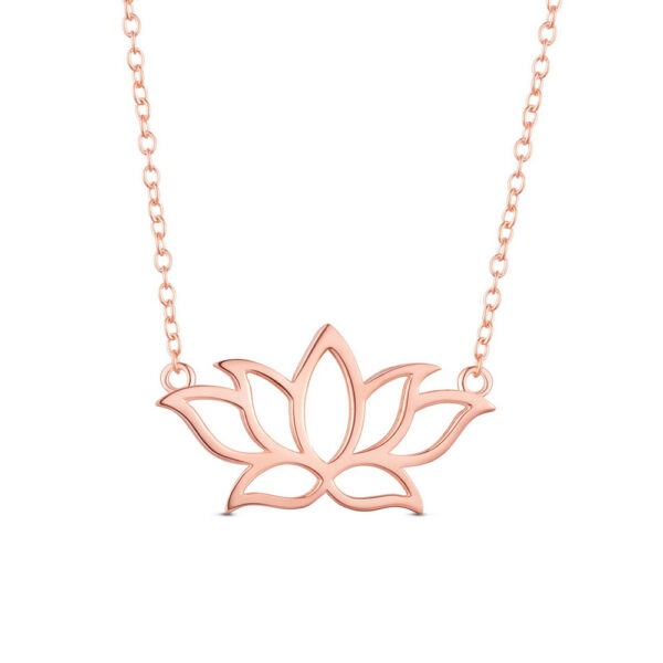 lotus flower necklace in rose gold-plated sterling silver