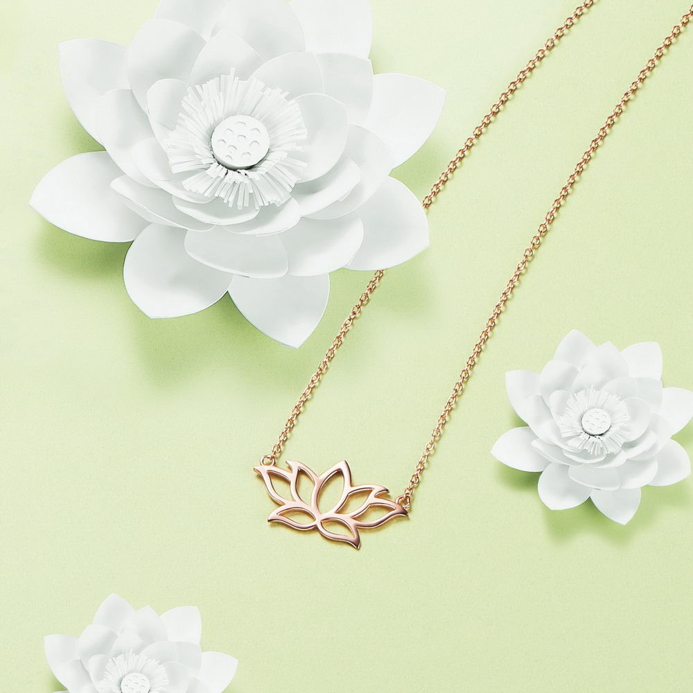 925 Sterling Silver Lotus Pendant Necklace