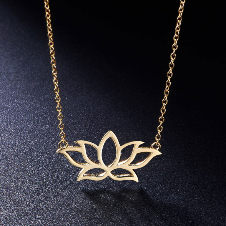 Lotus Flower necklace in goldplated sterling silver Jewelry by Glassando