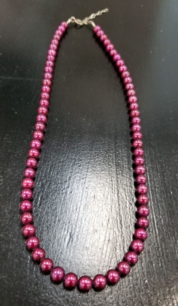 magenta fresh water pearl necklace