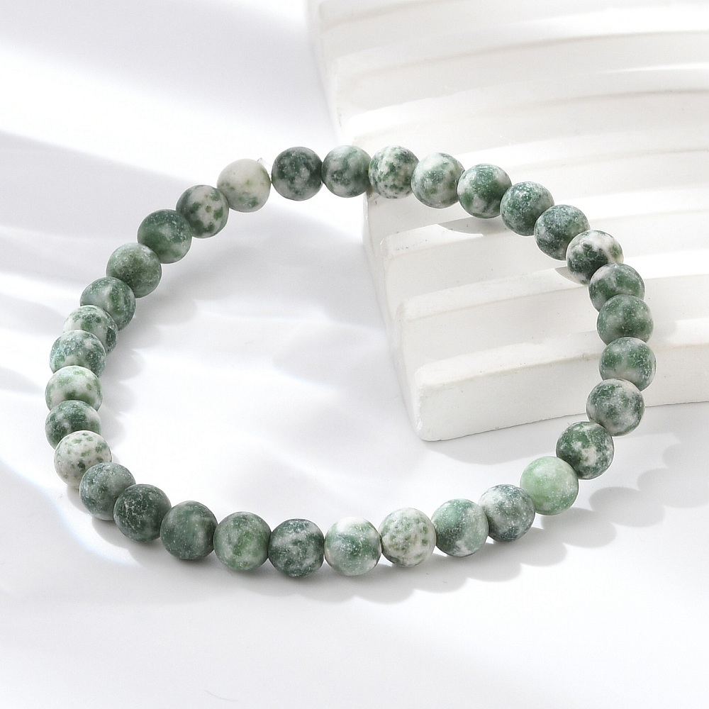 matte green spotted jasper bracelet