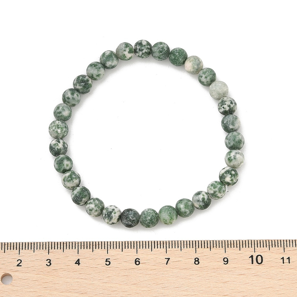 matte green spotted jasper bracelet