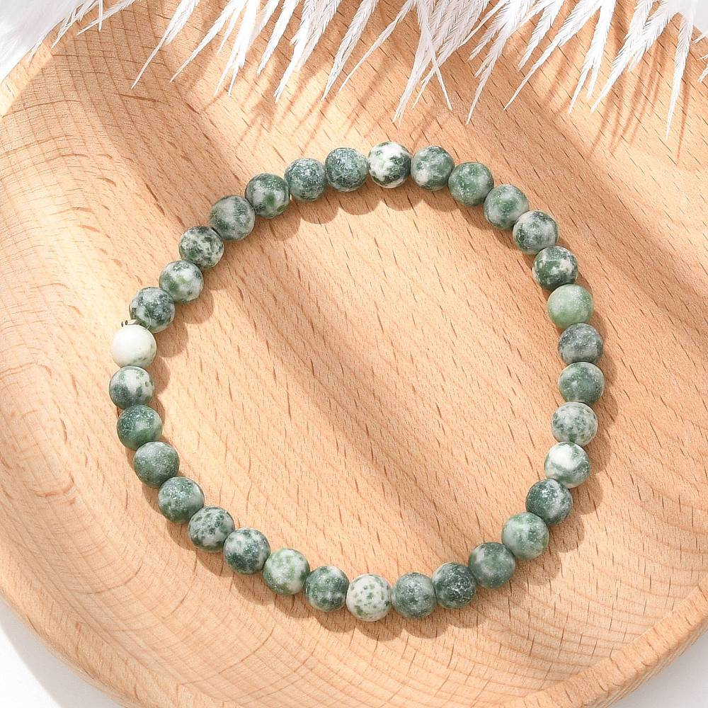 matte green spotted jasper bracelet