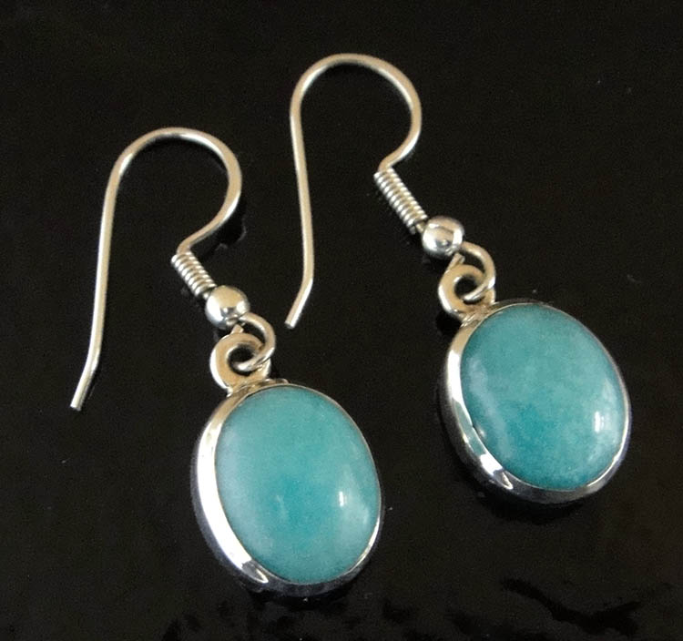 handmade amazonite and sterling silver earrings