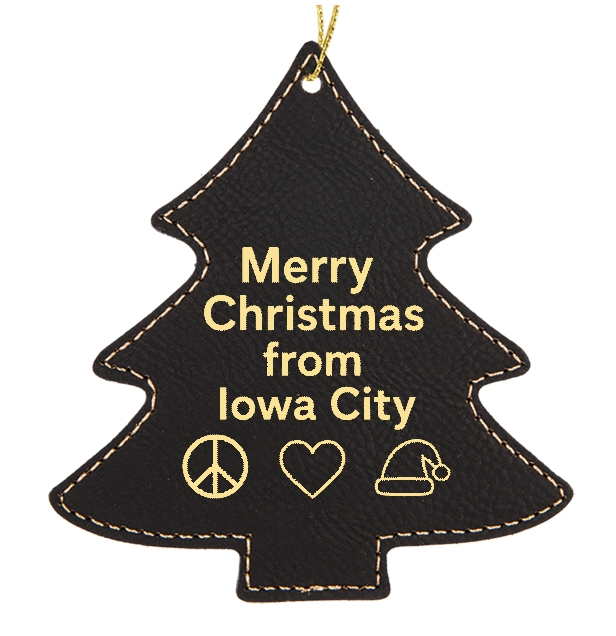 Merry Christmas from Iowa City Christmas Tree Ornament